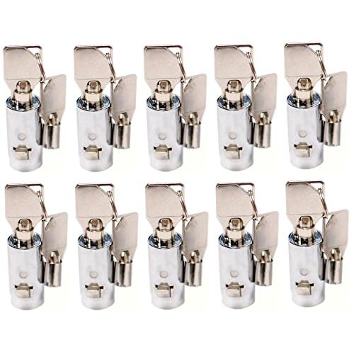 10 - MEI-2501B-KA Vending Machine Lock with Tubular Keyway and Chrome Finish, Keyed Alike #1452