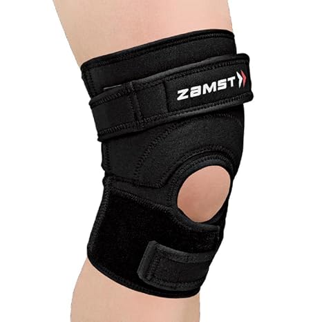 Zamst JK-2 Sports Knee Brace With Deluxe Pressure Pad To Relieve Pain On the Tendon For Jumpers Knee and Patella Tendinitis-for Volleyball, Basketball, Running, Tennis, Pickleball-Black, Small