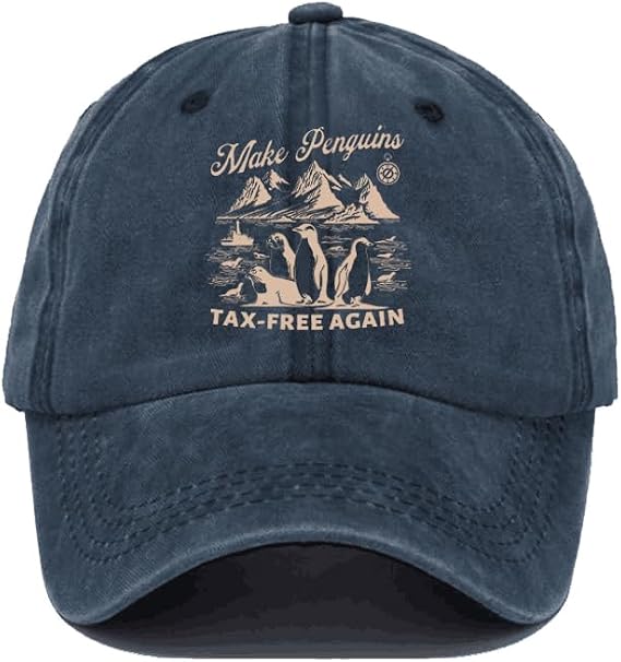 Make Penguins Tax-Free Again Hat, Flippers Up Cap Penguins Against Tariffs Baseball Caps