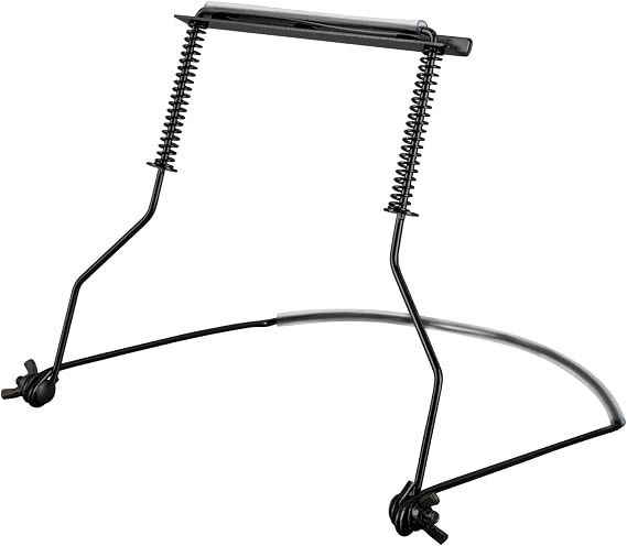 EASTROCK 10 Hole Harmonica Holder Neck Anti-Scratch Adjustable Brace Black | Adjustable Stainless-steel Holder Accompanying Felt Pad Free Hands Protecting Neck for Music performance daily practice