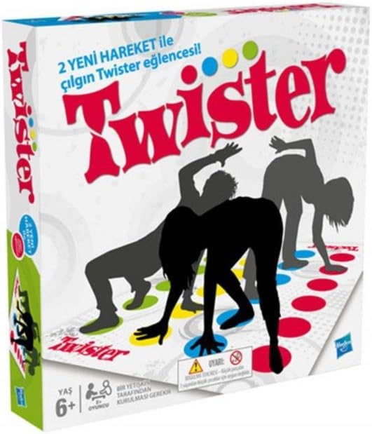 Hasbro Gaming Klasik Twister Oyunu | Çocuklar İçin Parti Oyunu | İç Mekânda Aktif Oyun Eğlencesi | 6 Yaş ve Üzeri | 2 veya Daha Fazla Oyuncu | Aile Oyunu