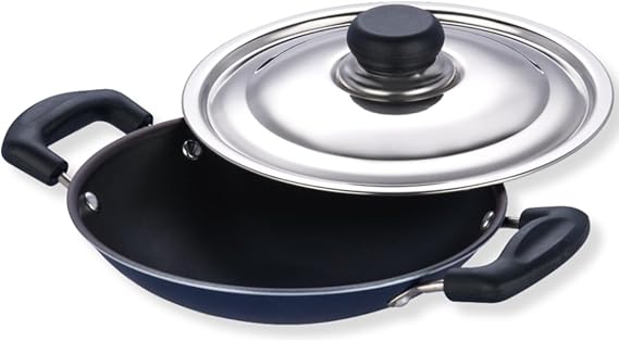 Tabakh by Vinod Appam Pan, Non-Stick, Steel Lid, Black, for Home Kitchen