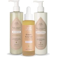 Hair Loving Shampoo, Conditioner & Beauty Renewal Hair Oil Set | Biotin & Botanical Oils for Stronger, Shinier & Healthier Hair for All Hair Types | 300 ml + 300 ml + 50 ml