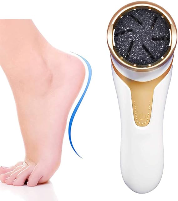 Electric Callus Remover, Portable Rechargeable Foot Grinder with 3 Grinding Heads, Waterproof Electric Foot File, Professional Pedicure Foot Care Tools for Dead Hard Cracked Dry Skin and Calluses