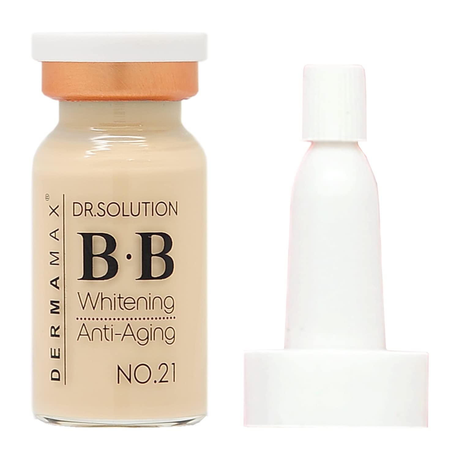 DERMAMAX BB Serum Glow Ampoules for BB Treatment Ideal for Microneedling and Dermaroller Treatment No. 21 NO.23 C.C Pink Choko Camel Peach 8 ml Each (No. 21)