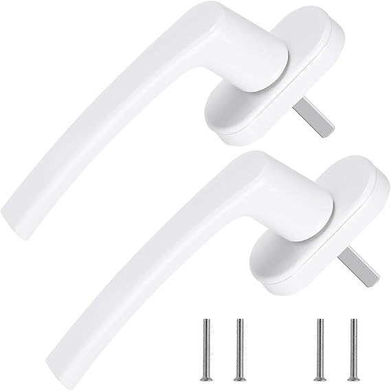 Flintronic Aluminium Window Handle Pack of 2 Child Lock Keyless Window Lock Window Handles Safety Window Handle in Pin Length 35 mm Door Handles for Windows Patio Doors Balcony Doors