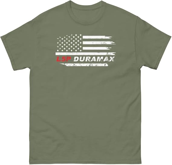 Aggressive Thread L5P Duramax Shirt with American Flag Design