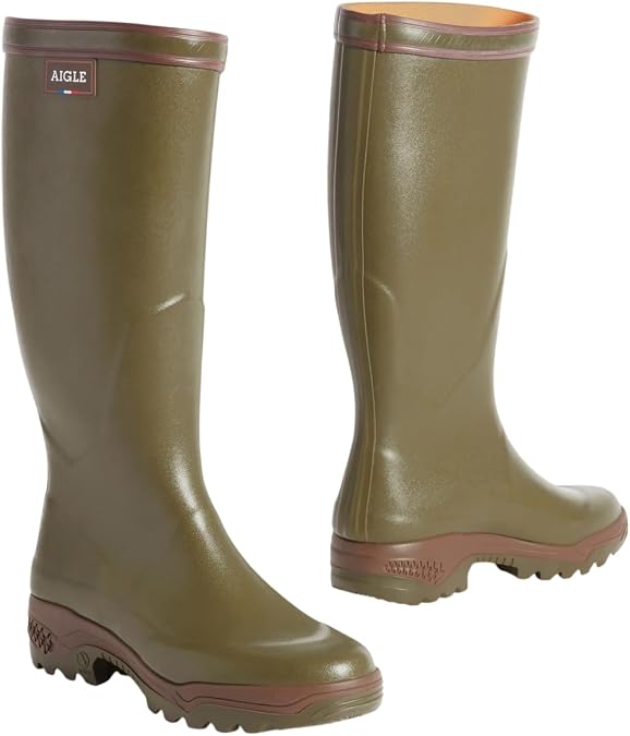 Aigle Mens Parcours 2 Rubber Kaki Boots 12.5 US