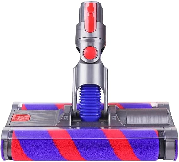 Soft Double Roller Brush Floor Head with LED Headlights for Dyson V7 V8 V10 V11 Vacuum Cleaners Parts Rotatable