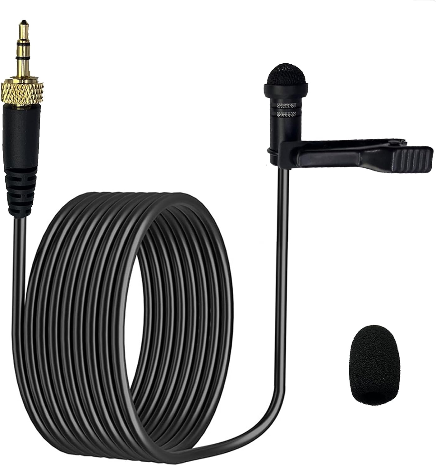 Lavalier Lapel Microphone 3.5 mm for Sennheiser Wireless System Bodypack Transmitter Omnidirectional Capacitor Lapel Mic Perfect for YouTube, Interview, Podcast, 1.5 m