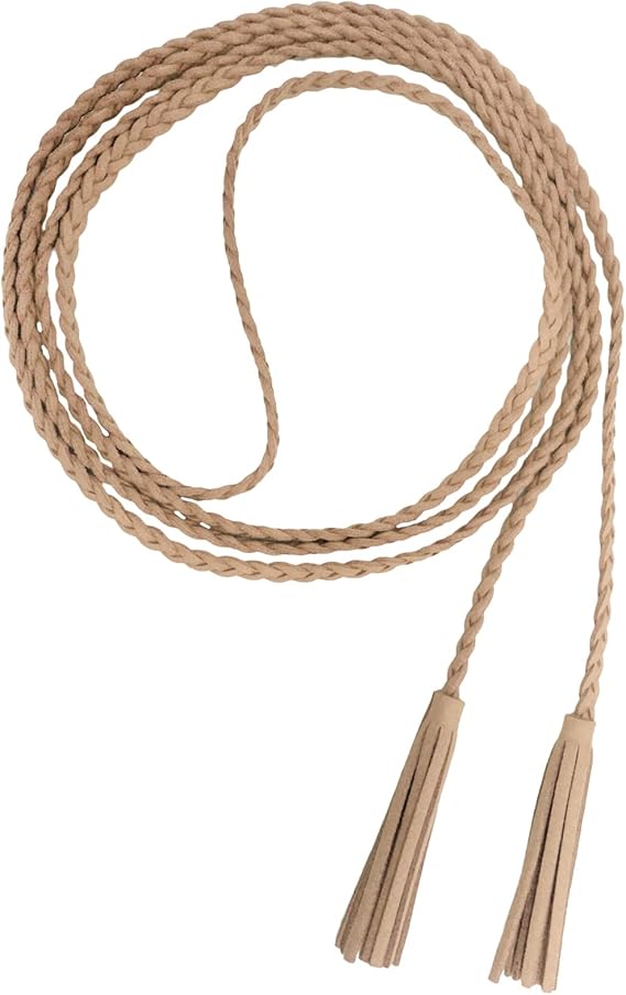 Nanxson Women's Waist Belt Woven Tassels Chain Belt Skinny Belt for Skirt Dress PDW0042