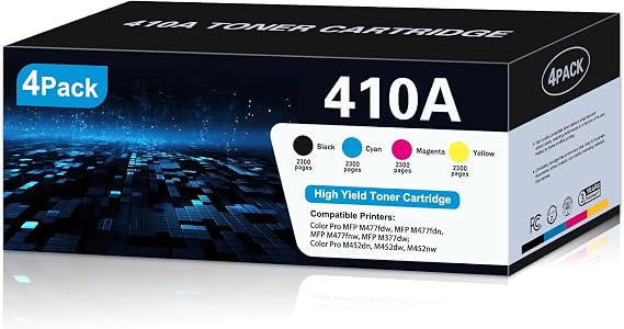 410A Toner Cartridges Replacement for HP 410A Toner ( 4-Pack, BK/C/M/Y)