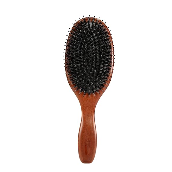 Hair Brush Comb for Men Women, Boar Bristle Hairbrush for Thick Curly Thin Long Short Wet or Dry Hair Adds Shine and Makes Hair Smooth, Best Paddle Hair Brush(Large)