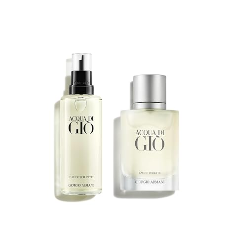 Armani Beauty - Acqua di Gio Eau de Toilette - Refill Bundle - With Bergamot notes, Jasmine, White Musks, Patchouli & Cedarwood 1 Fl Oz Cologne & 5 Fl Oz Refill