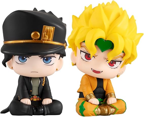 2PCS JJBA Jotaro Figure Dio Brando Look up Figure Stutue, 10CM Jotaro Plush Figure Keychain Anime PVC Collectible Model Cake Desktop Decoration Gift