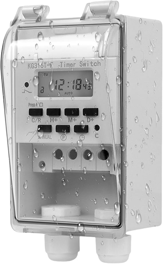 Programmierbarer Zeitrelaisschalter 220 V 10A Digitale Zeitschaltuhr Intelligenter Zeitschaltuhr Digitaler LCD-Timer mit wasserdichter transparenter Abdeckung Elektronischer Timer