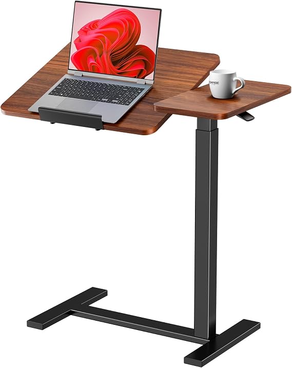 DUMOS Standing Desk with Wheels, Rolling Desk, Laptop Table
