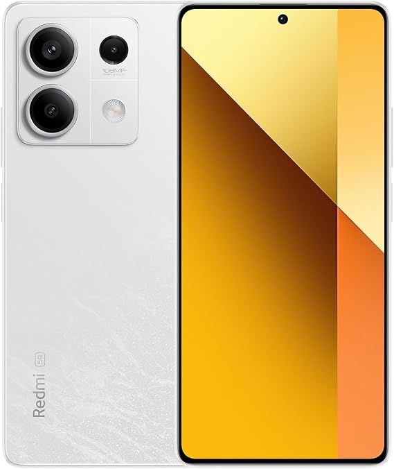 XIAOMI Redmi Note 13 5G Arctic White - Smartphone 8+256GB, MediaTek Dimensity 6080, 108MP triple camera, 33W fast charging, 5000mAh, dust and water protection (UK Version + )