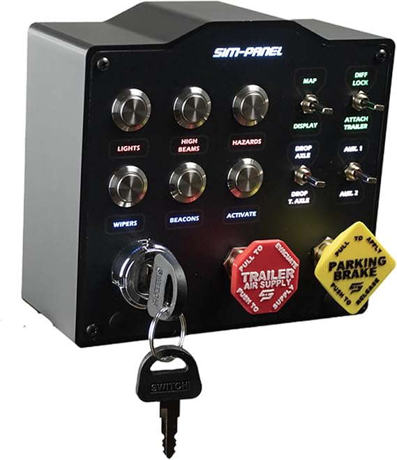 SIM-PANEL HT/HTE Button Box for American Truck Simulator (ATS/ETS2 Button Box) (W/Customizable BACKLIGHTING)
