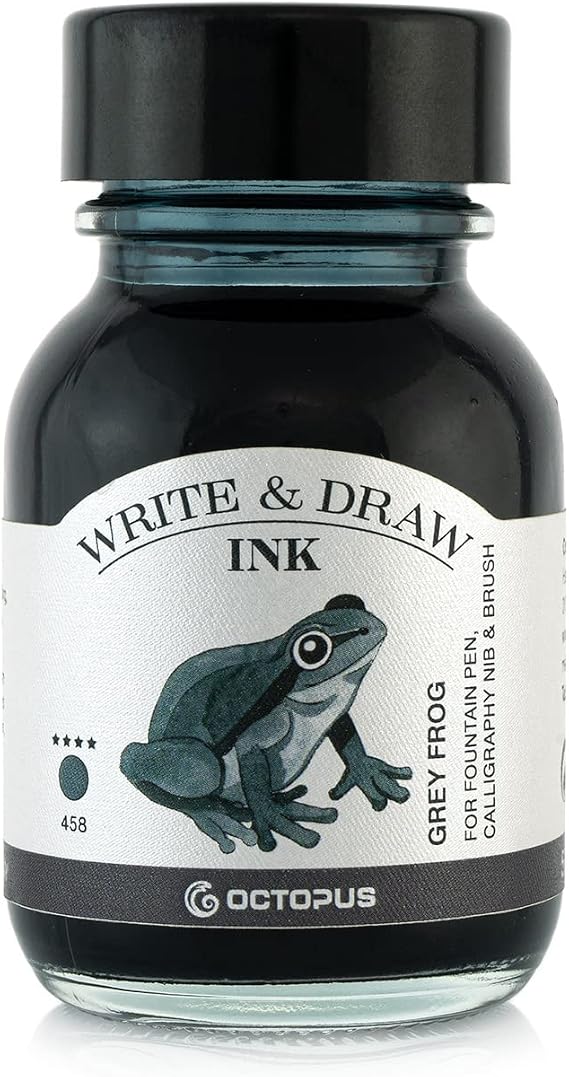 Octopus Write & Draw Waterproof Fountain Pen Ink - Grey, 50ml