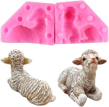 Tiny Size 3D Sheep Silicone Candle Mold Goat Mold Polymer Clay Molds DIY Chocolate Candy Fondant Gumpaste Mould Cake Decorating Tools