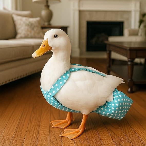 Duck Diapers Adjustable Reusable Pants for Pet Ducks, Indoor Use, Fits Call Ducks & Small Breeds(Blue Dot,XL-Slide Adjustable (3.5-7.5 lbs))(Blue Dot,XS- Adjustable(Ducklings Within 1 Month Old))