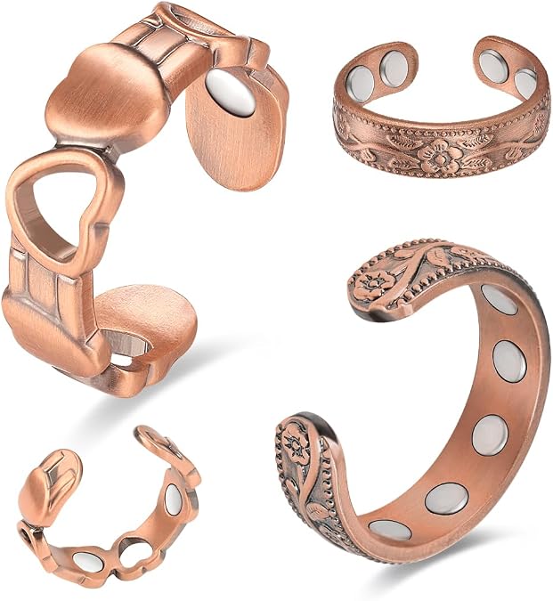 Magnetic Copper Rings for Women Strong Magnets Pure Copper