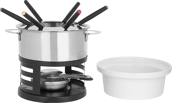 Trudeau Maison Lotto 11 Piece Stainless Steel 44 ounce Fondue Set