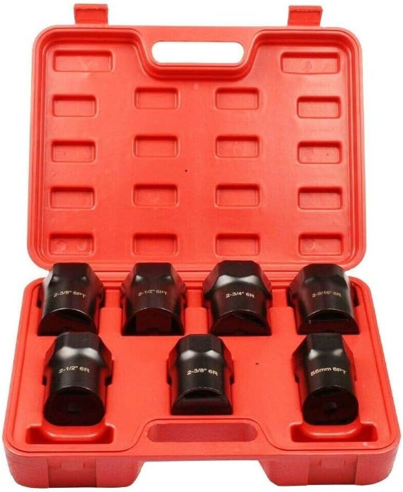 7pc 1/2-Inch Drive Wheel Bearing Lock Nut Socket Set