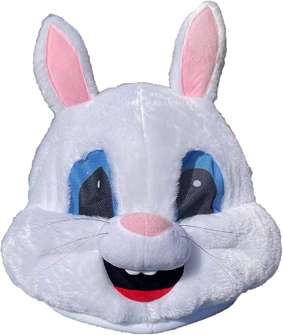 Cute Easter Rabbit Plush Halloween Party Bunny Head Mask Mascot Costume