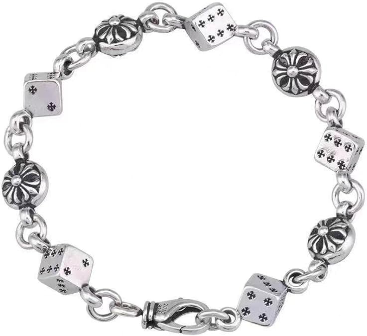 Chrome Hearts Bracelet, Silver, Men's Accessories, Parallel Import Item 8.7 inches 22 cm