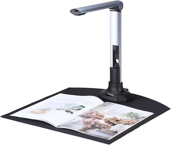 Scanner BK52 Portable Book & Document Camera Scanner, ID Card Passport Book Watermark Capture with LED Light A3 HD USB 2.0 Scanner Durable