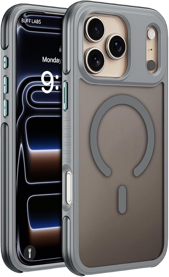 Buff iPhone iPhone 18 Pro, iPhone 17 Pro ile Uyumlu Air Bumper Kılıf, Kablosuz Şarj Uyumlu, Darbe Önleyici, Tam Koruma