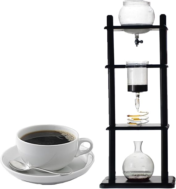 Machine Cold Brew Dripper,Maker Ice Coffee,Iced Coffee Cold Brew Drip Tower 1000ml Coffee Maker Ice Coffee Machine, 6-8 Cup,for Commercial Office