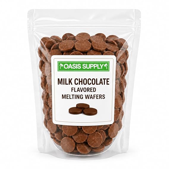 Oasis Supply Milk Chocolate Flavored Melting Wafers, Compound Coating, 5 lb