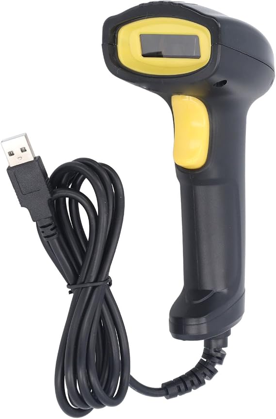 Compatible with, OS X, Android, and iOS Systems - Handheld Barcode Scanner with USB Wired Connection - 1D CMOS Image Sensor Reader with 640 x 480 Resolution and 5mil Accuracy