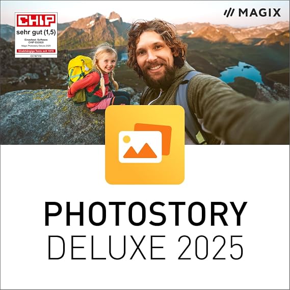 MAGIX Photostory deluxe 2025 - Erinnerungen in Bewegung Bildbearbeitungsprogramm Videobearbeitungsprogramm für Windows 10/11 PC 1 PC Volllizenz für 2 Geräte