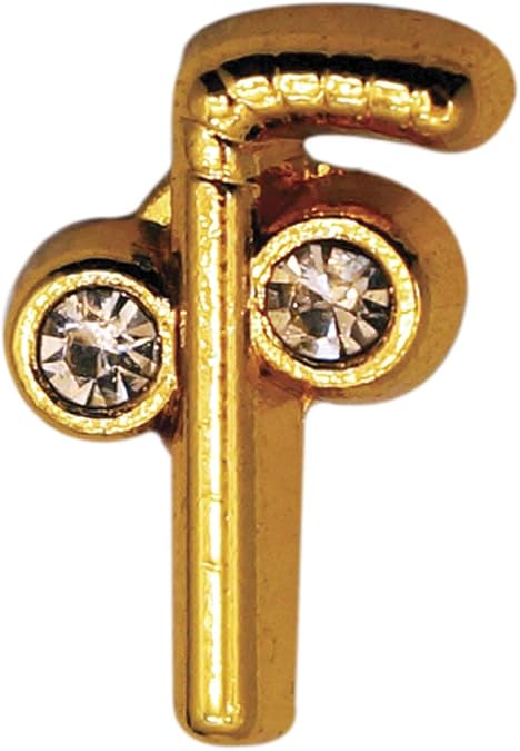 Tubal Cain with Rhinestone Masonic Lapel Pin - [Gold][1/2'' Tall]