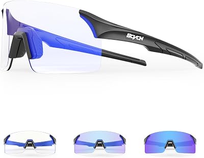 SCVCN Photochromic Cycling Glasses Frameless Sports sunglasses for Men Women - Ideal For Baseball, Bike, Golf, Running