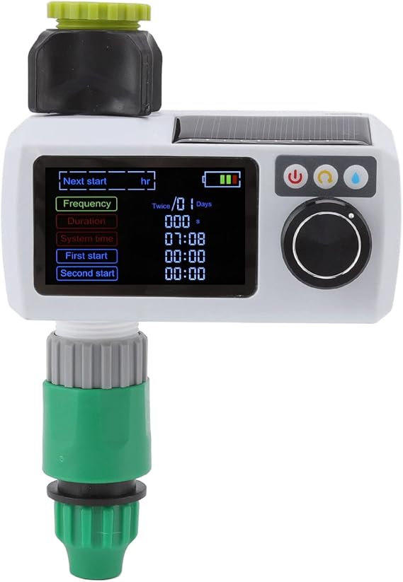 Diydeg Sprinkler Timer, Solar Programmable Water Timer for Garden Hose with Rain Delay & Self Inspection, Outdoor Automatic Irrigation Timer for Drip Irrigation and Lawn Watering System
