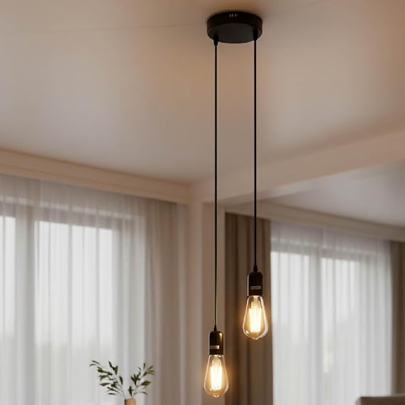 DC VOLTAGE Adjustable 2 Head E27 Ceiling Pendant Light Fitting [Energy Class A]