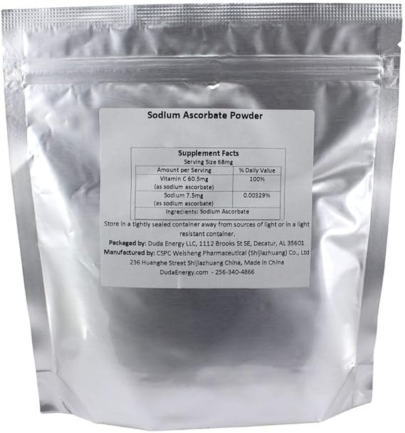 Sodium Ascorbate Powder, 1 oz Bag Food Grade FCC USP BIoActive Non-GMO
