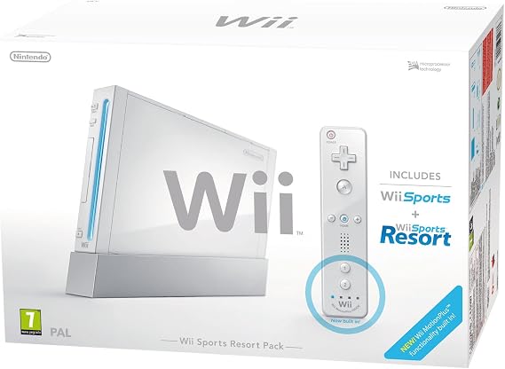 Nintendo Wii Console (White) with Wii Sports + Wii Sports Resort including Wii Remote Plus Controller (Wii)