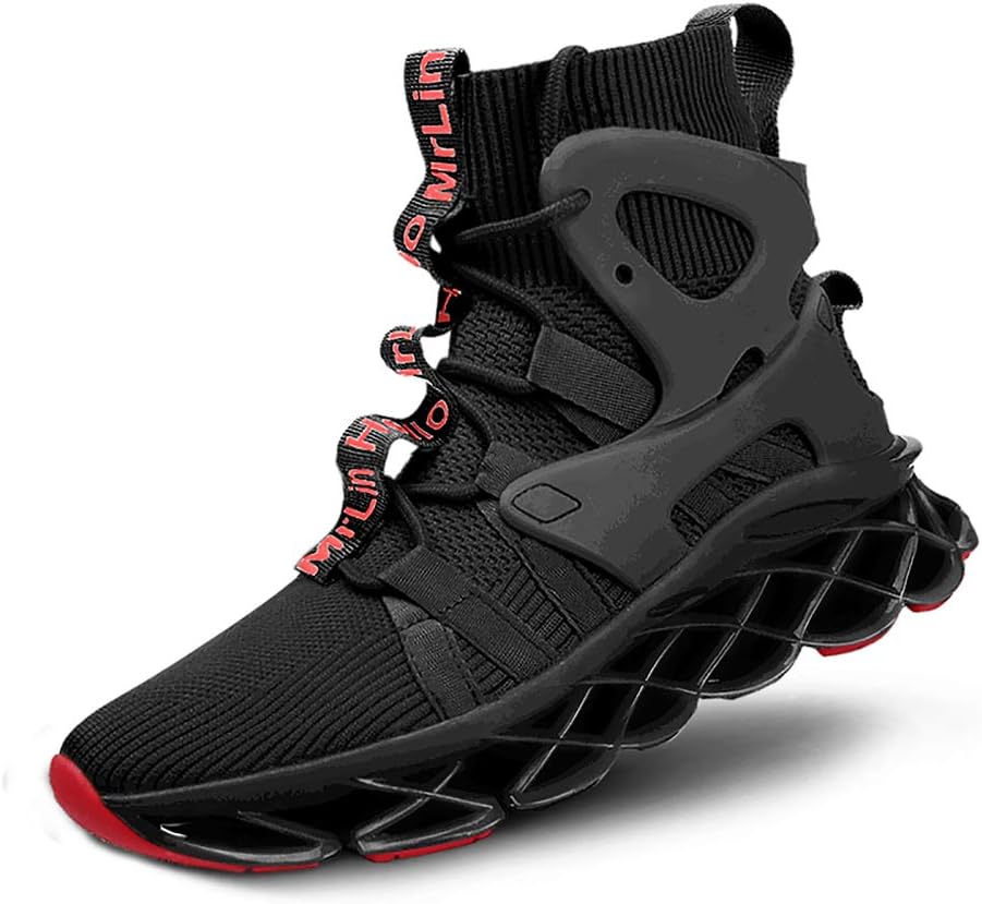 Hello MrLin Men's Running Shoes Slip On Athletic Blade Sock Sneakers Hip Hop Tennis Fashion