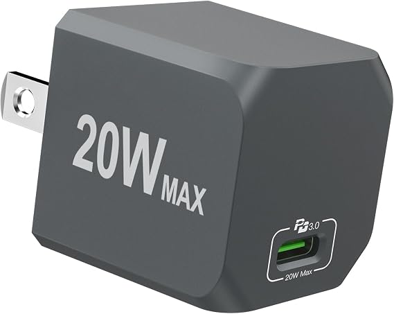 20W GaN USB C Wall Charger, Fast Charging Block Power Adapter for iPhone 15/14/13/12, Samsung Galaxy S23, Google Pixel 7 Pro/6, MacBook Air, iPad Pro and More