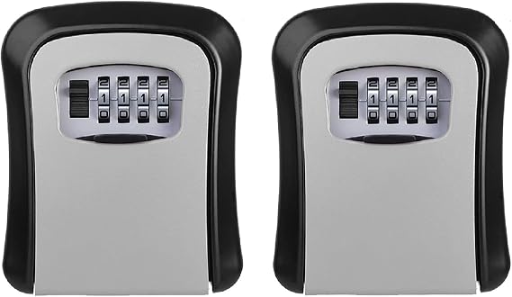 Key Safe Wall Mounted, 2PC Lock Box Outdoor, Combination Box, 10 * 7 * 4cm