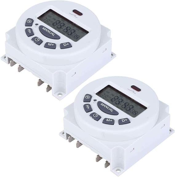 Digital Programmable Timer Control Power Timer 12V LCD Display Relay Switch Electric On Off Timer 2PCS