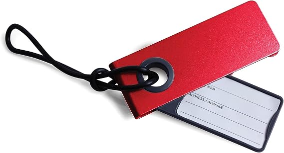 Lexon NEO LL114R Luggage Tag with Elastic Cord, Red