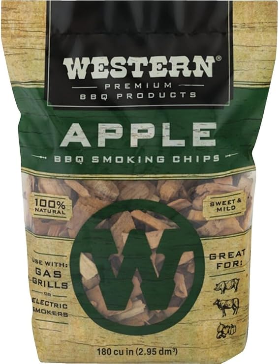 WESTERN 28065 Apple Flavored Smoking Chips, 180 cu in (Pack of 1)