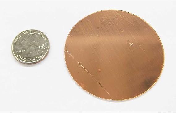 Copper Round Circle Stamping Blanks (1.5" - 3.5") Material Size: 2-5/8" Diameter